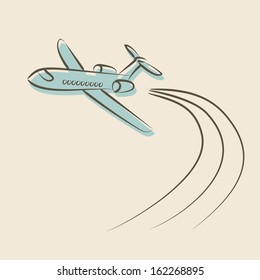 retro background with plane - vector illustration