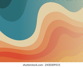 Retro Hintergrund Pop Art Stil Vektor, groovy Vintage 
