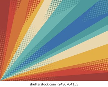 Retro background pop art style vector, groovy vintage