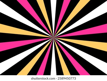 Retro background with radial sunburst pattern with converging lines creates optical and geometric visual effect. Vector background abstract.