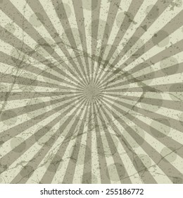 Retro Background. Ray Effect. Grunge Distressed Texture. Vector Illustration.  