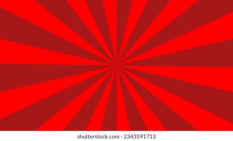 Retro background with rays or lines in the middle. Sunburst or sun burst retro background. light red and dark red. Vector illustration