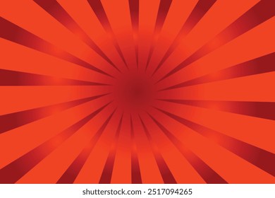Retro background with rays or lines in the middle. Sunburst or sun burst retro background. light red and dark red.