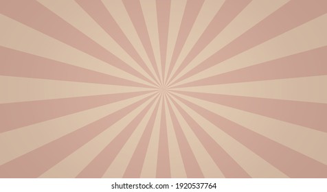 Retro background with rays or stripes in the center. Sunburst or sun burst retro background. Brown, colors. Vector illustration