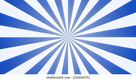 Retro background with rays or stripes in the center. Sunburst or sun burst retro background. Star burst abstract backdrop. Blue color. Vector illustration