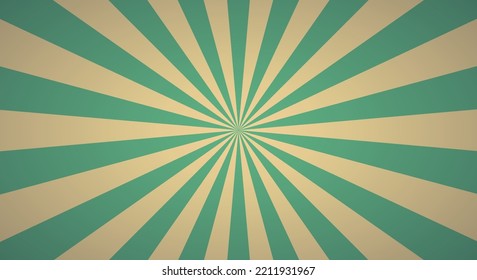 Retro background with rays or stripes in the center. Sunburst or sun burst retro background. Star burst abstract backdrop. Blue color. Vector illustration