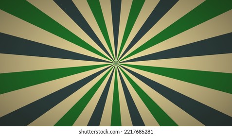 Retro background with rays or stripes in the center. Sunburst or sun burst retro background. Star burst abstract backdrop. Blue, green color. Vector illustration