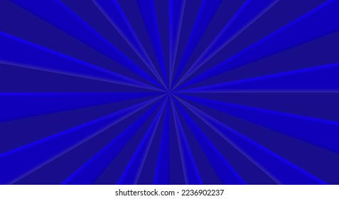 Retro background with rays or stripes in the center. Sunburst or sun burst retro background. Star burst abstract backdrop. Blue color. Vector illustration
