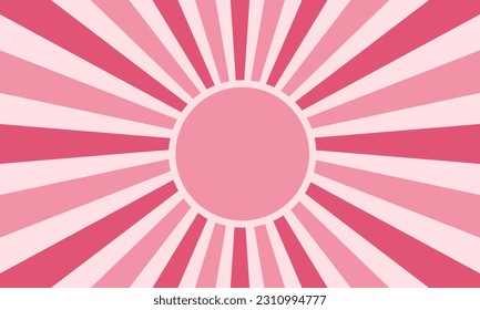 Fondo retro con rayas o rayas en el centro. El sol reventó fondo azul grueso. Ilustración del vector