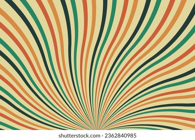 Retro background with rays or stripes in the center. Sunburst or solar burst retro background. Starburst abstract background. Vector illustration