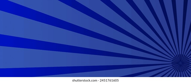 Retro background with rays or stripes in the center. Sunburst or sun burst retro background. Blue colors. banner, cover, poster, flyer, card, brochure, web. Vector illustration