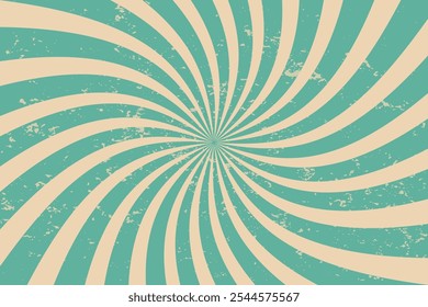 Retro background with rays or stripes in the center. Sunburst or sun burst retro background. turquoise colors. Vector illustration