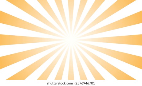 Retro background with rays or stripes in the center. Sunburst or sun burst retro background. Star burst abstract backdrop. Brown color. Vector illustration
