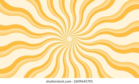 Retro background with rays or stripes in the center. Sunburst or sun burst retro background. Star burst abstract backdrop. Brown color. Vector illustration