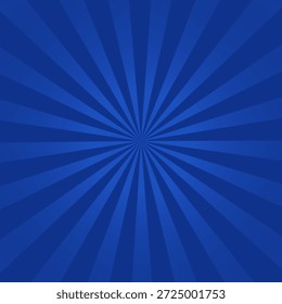 Retro background with rays or stripes in the center. Sunburst or sun burst retro background. Blue colors. Vector illustration