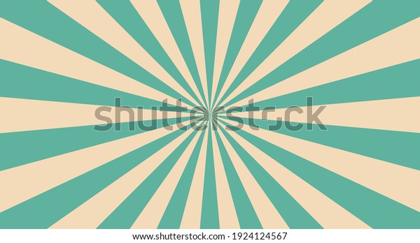 Retro background with rays or stripes in the\
center. Sunburst or sun burst retro background. turquoise colors.\
Vector illustration