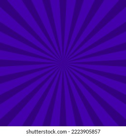Retro background rays. Sunburst pattern dark blue product marketing vector background. Radial burst background pattern.