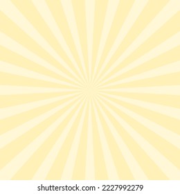 Retro background rays. Sunburst pattern yellow product marketing vector background. Radial burst background pattern.