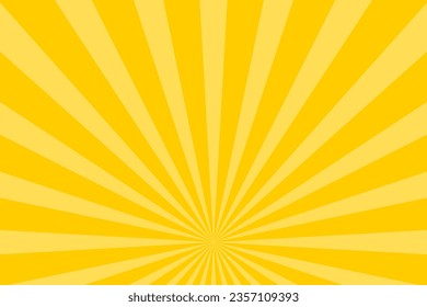 Retro background rays. Sunburst pattern yellow orange product marketing vector background. Radial burst background pattern.