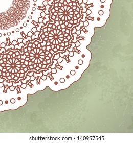 Retro background with round ornament. Vector illustration