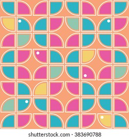 Retro background, Seamless geometric pattern inspired by the style of 60s