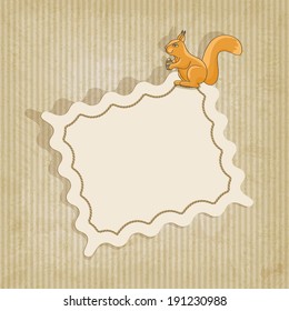 retro background with squirrel - vector illustration. eps 10