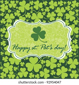 Retro background for St. Patrick's Days with place for your text. Vector Illustration