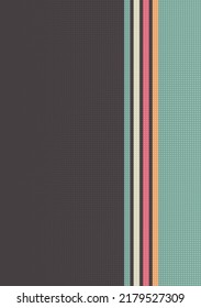 Fondo retro con rayas y textura de puntos de medio tono en el estilo de los años 70. Plantilla de época para portada o banner. Ilustración vectorial en colores retro.