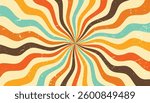 Retro Background Sunburst Pattern in Vibrant Colors with Wavy Lines