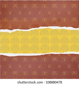 The retro background with torn paper