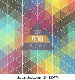 Retro background with triangles. Vector illustration.