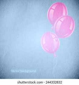 retro background, vector balloons, vintage paper texture