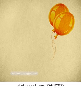 retro background, vector balloons, vintage paper texture