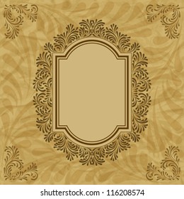Retro background with vintage calligraphic ornate frame