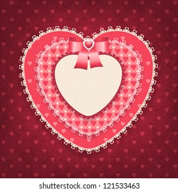 Retro background of vintage design with hearts.