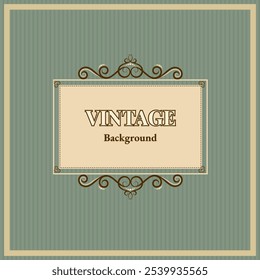 Fondo retro con marco vintage. Ideal para postales, carteles. Ilustración vectorial.
