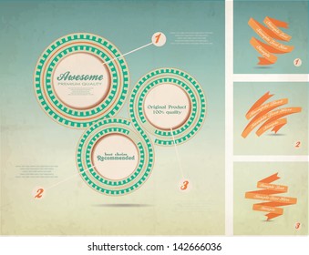 retro background, vintage presentation and web design