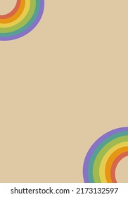 Retro background wiht groovy rainbow in doodle style. Isolated vector template for cover, banner or posters in 1970s style.