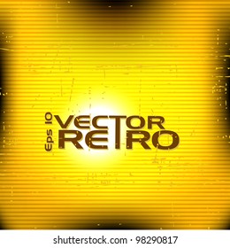 retro background with yellow line pattern .