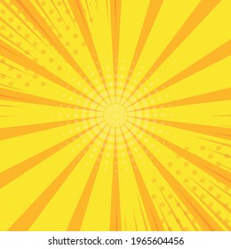 Retro background. Yellow-orange background in pop art style