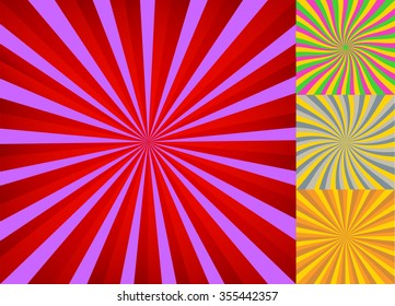 Retro backgrounds set. Vintage patterns.