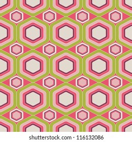 Retro background,seamless vector abstract colorful pattern/wallpapers with hexagon