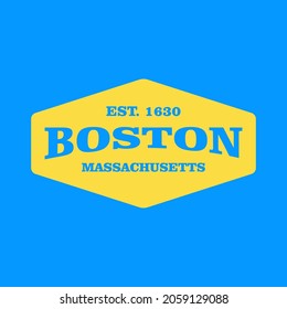 Retro badge Boston, Massachusetts, USA. Visit city logo template for banner, flyer and branding