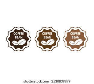 Retro Badge Coffee Bean Logo, Coffee Shop Logo, Coffee Bean