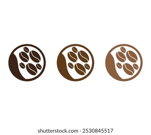 Retro Badge Coffee Bean Logo, Coffee Shop Logo, Coffee Bean