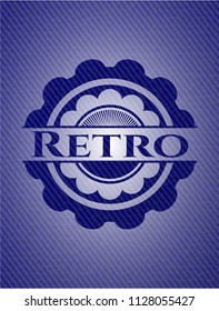 Retro badge with denim texture