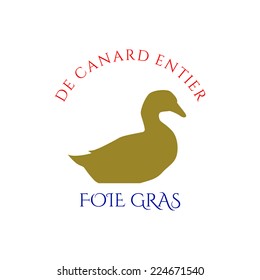 Retro badge with duck silhouette. Made in vector.