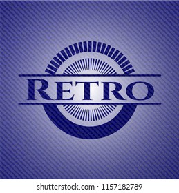 Retro badge with jean texture