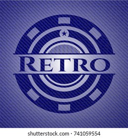 Retro badge with jean texture