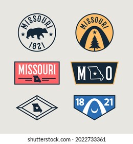 Retro badge logo design state Missouri.